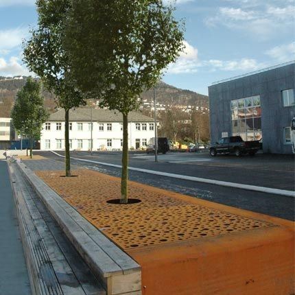 corten tree grille strip