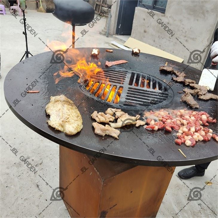 Corten Steel Charcoal Burner Bbq