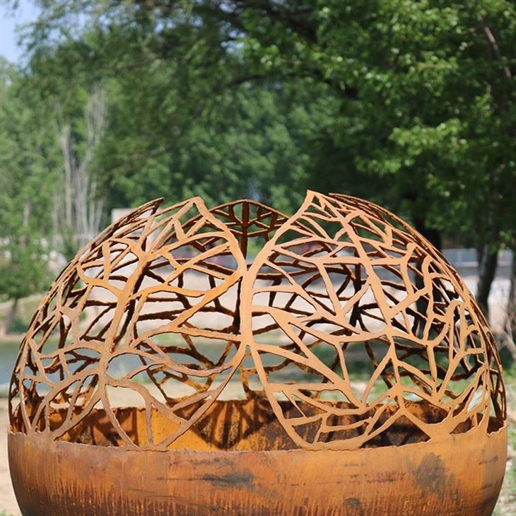 Corten Steel Spherical Fire Balls factory
