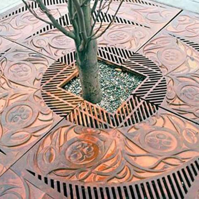 Plaza Weathering Steel Tree Grate factory