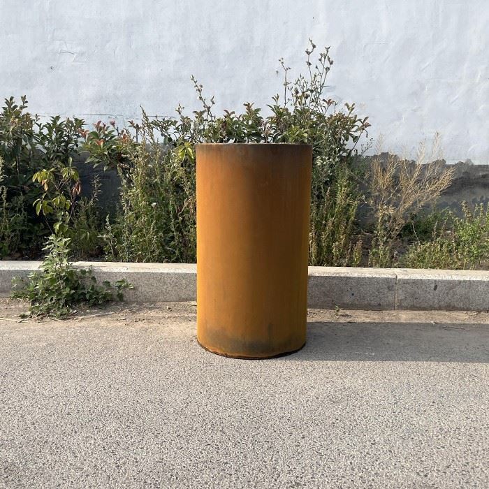 Round Outdoor Corten Steel Planter factory