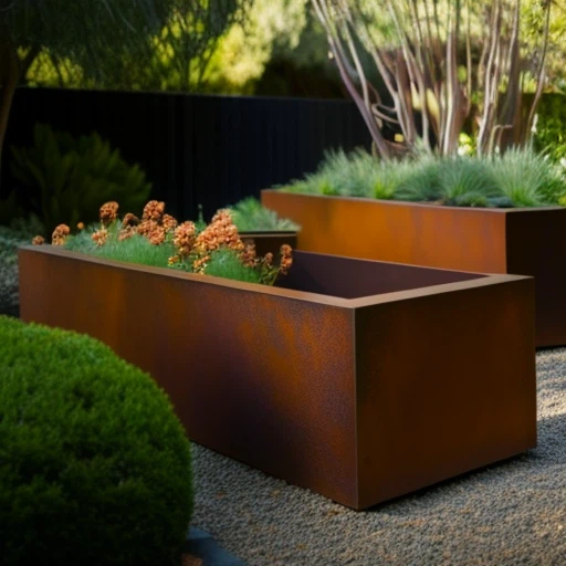 Rusted Steel Flowerpots