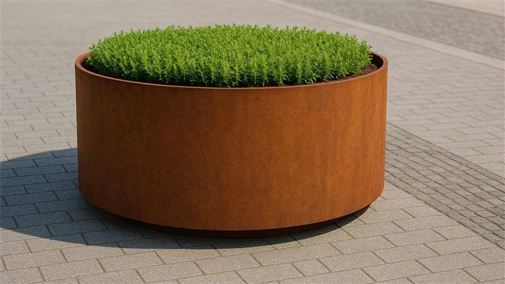 Sarūsējuši tērauda puķu stādītāji