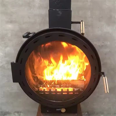 Melns piekārts apaļš kamīns