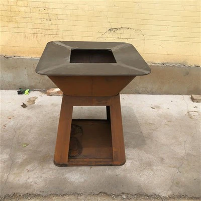 Corten tērauda kokogļu grila plīts