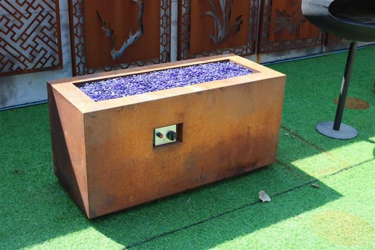 Warming And Decorative Rectangular Firepit Table